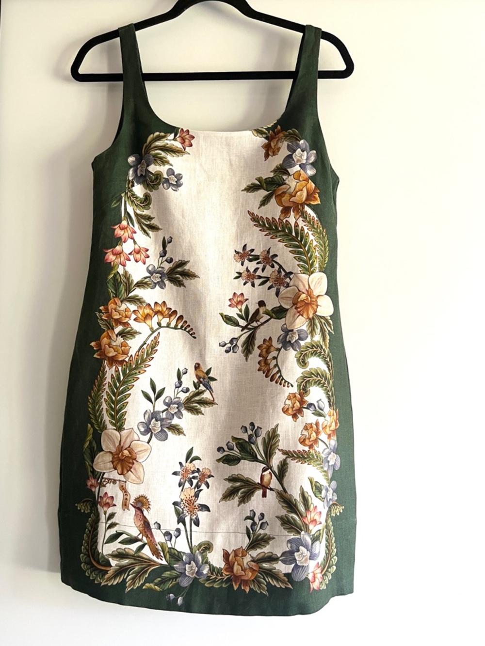 FARM Rio Linen Blend Sand Nature Garden Square Neck Mini Dress Size Small NWT - Picture 6 of 16